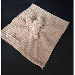 Mon Lapin Pink Elephant Lovey Security Blanket Pink Chenille Ribbed Plush